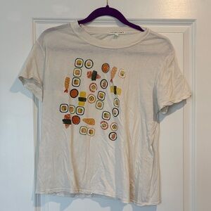 Urban Outfitters White Sushi Graphic Tee